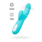 JOS Merry Swirl Rotating Shaft Rabbit Vibrator Blue 20.7cm VIBRATORS-RABBIT